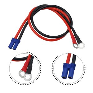 1PCS Copper Cord EC5 Plug To O Type Terminal Cable Car Battery Jump Starter