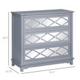 thumbnail image 3 of HOMCOM Commode 3 Tiroirs avec Panneaux Miroir, Commode pour Chambre, Armoire de Rangement pour Salle de Bain Salon, Entrée, Gris, 3 of 8