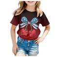 thumbnail image 1 of WEAIXIMIUNG T-Shirts Blancs pour Enfants Filles T-Shirt à Manches Courtes d'Été Col Rond T-Shirt Coupe Décontractée T-Shirts Basiques, 1 of 4