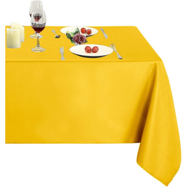 ORUYROP 210GSM Rectangle Table Cloth-Heavy Duty Water Proof Microfiber Tablecloth, Decorative Fabric Table Cover for Outdoor and Indoor Use (Yellow, 52 x 70 Inch )