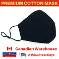 thumbnail image 1 of Masque Facial Réutilisable en Coton - 3 Couches Noir, 1 of 1