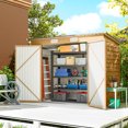 thumbnail image 2 of Outsunny 8 x 4FT Metal Garden Storage Shed with 2 Vents, Yellow, 2 of 10