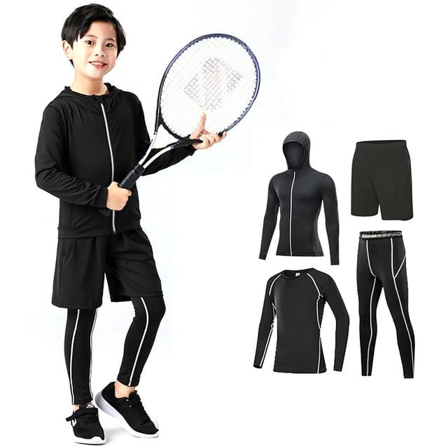 Girls Summer Outfits Base Layer Athletic Compression Running Pants Tights Newborn Boy Clothes Gray 8-9 Years