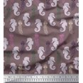 thumbnail image 1 of Soimoi Poly Georgette Fabric Jellyfish & Seahorse Ocean Print Fabric by The Yard 52 Inch Wide, 1 of 3