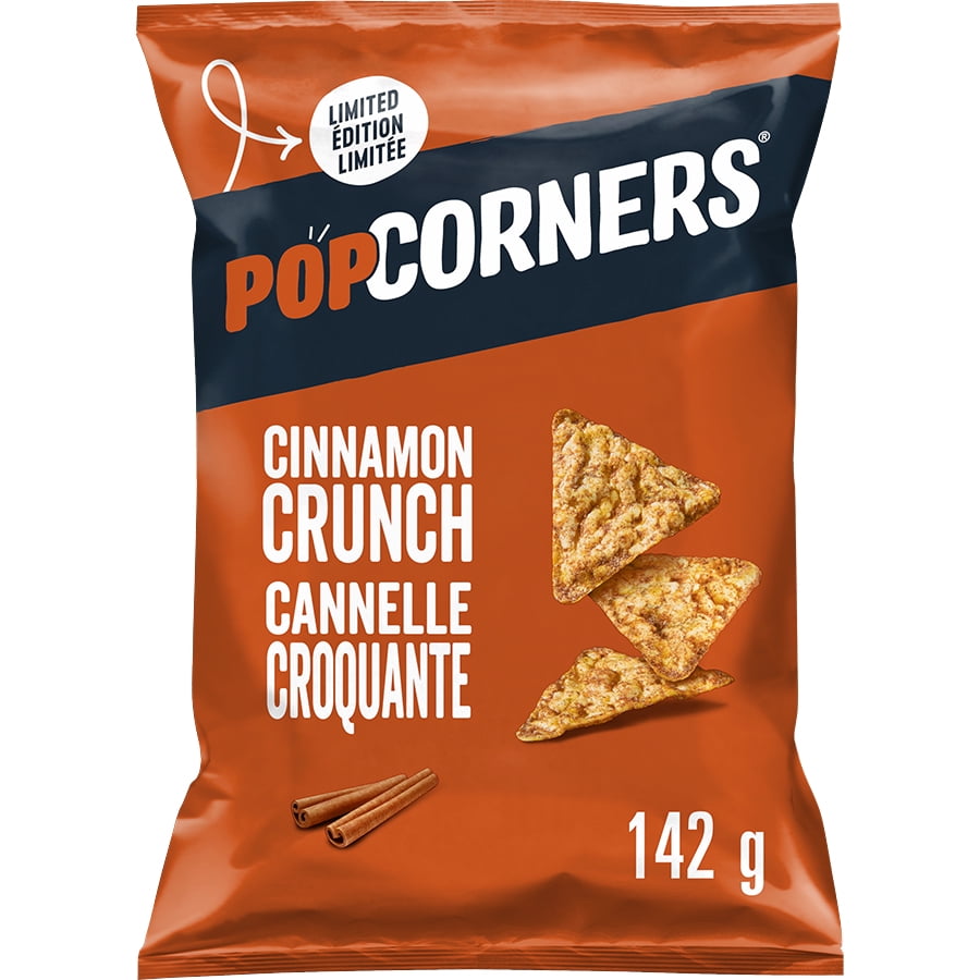 PopCorners croustilles de maïs soufflé aromatisées Cannelle croquante.