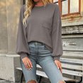 thumbnail image 3 of Timegard Womens T Shirts Long Sleeve Round Neck Basic Tops Casual Comfy Solid Color Blouses, 3 of 6