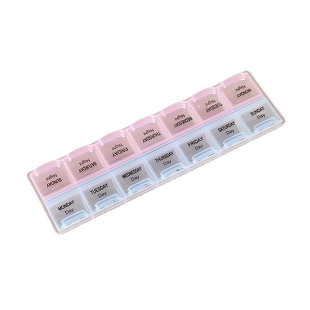 EstbridgeWeekly Pill Organizer 2 Times A Day 7 Day Pill Organizer 14 Compartments Daily Pill Case Travel Pill Organizer for Vitamin Fish Oil Supplements