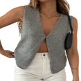 thumbnail image 1 of Women Knit Sweater Vest Tops Sleeveless V-Neck Button up Tank Tops, 1 of 6