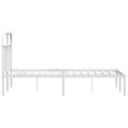 thumbnail image 5 of vidaXL Metal Bed Frame with Headboard White 135x190 cm Double, 5 of 5