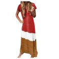 thumbnail image 1 of Robe Quotidienne Grande Taille pour Femmes à Manches Courtes et Col en V, 1 of 2