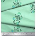 thumbnail image 3 of Soimoi Modal Satin Fabric Leaves & Floral Block Print Sewing Fabric Yard 42 Inch Wide, 3 of 3