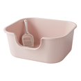 thumbnail image 4 of Open Top Pet Litter Tray Cat Litter Box High Sided Reusable Cat Litter Basin Pink, 4 of 9