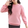thumbnail image 1 of MeetoTime 4-18 Years Children's Knitted Undershirt Solid Color Thick Half High Neck Long Sleeved Pullover Top, 1 of 4