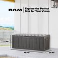 thumbnail image 3 of Ram Quality Products Bac de Rangement Extérieur Verrouillable 90 Gal, Gris, 3 of 10