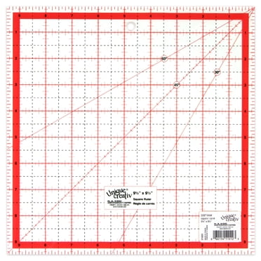 SEW EASY règle carrée de courtepointe, moyenne, 24,1 × 24,1 cm (9,5 × 9,5 po)