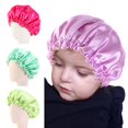 thumbnail image 2 of Bonnet de Douche Réversible de Sommeil de Nuit pour Enfants de Couleur Unie, 2 of 10