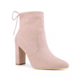 thumbnail image 1 of Unique Bargains Bottines à Talon Bloc à Enfiler avec Cordon pour Femme Rose Poussière US 9, 1 of 7