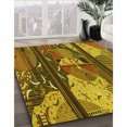 thumbnail image 3 of Ahgly Company Tapis d'Intérieur Ronds de Style Transitionnel Lavables à la Machine, Rouge Brun, 6 Pieds Rond, 3 of 7