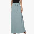 thumbnail image 2 of FAIWAD Women's Elastic High Waisted Maxi Skirt Drawstring Loose Casual Basic A-Line Skirts with Pockets, 2 of 7