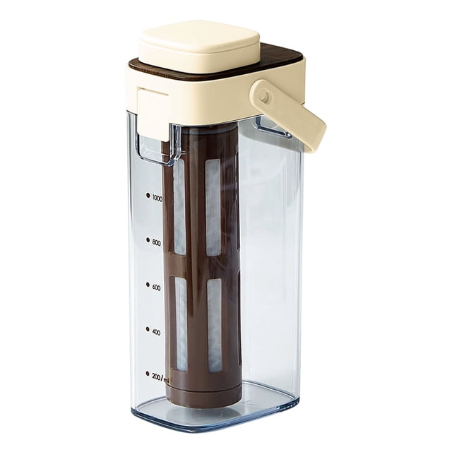 Outdor Cold Coffee Maker With Handle Wide Mouth 10ml Leakproof Dispenser | Coffee Pitcher Infuser Bottle For Lemonade Fruit Drinks Even Saturation Extraction Kitchen Dining Room