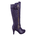 thumbnail image 3 of Bottes à Talons Hauts à Fermeture Éclair à Bout Rond Décontractées pour Femmes Dames Mode (Violet, 5), 3 of 5