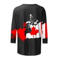 thumbnail image 5 of TopLLC Tenues du 4 Juillet pour Femmes Hauts d'Été pour Femmes, Hauts d'Été pour Femmes Mode Femmes Impression Canada Col Rond T-shirt Manches 3/4 Chandail Haut Blouse, 5 of 5