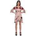 thumbnail image 1 of Moomaya Robe Croisée Courte à Volants Imprimée Chemise de Demoiselle d'Honneur pour Se Préparer, 1 of 5