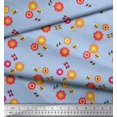 thumbnail image 3 of Soimoi Poly Georgette Fabric Floral & Honey Bee Kids Fabric Prints by Yard 52 Inch Wide, 3 of 3