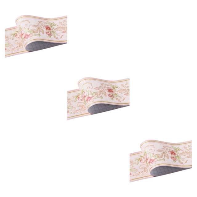 Baohd Ligne de Taille Imperméable en PVC pour Mur Rétro Mode et Facile Jardin Rose 3ensemble