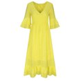 thumbnail image 4 of Robes pour Femmes 2024 Robe d'Été pour Femmes Nouvelle Tempérament Élégante à Col en V à Manches Mi-Longues Couleur Robe de Vacances en Liquidation, 4 of 6
