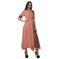 thumbnail image 3 of Moomaya Robe Midi en Viscose à Manches Courtes Imprimée Style Santoon à Taille à Cordon pour Femmes, 3 of 5