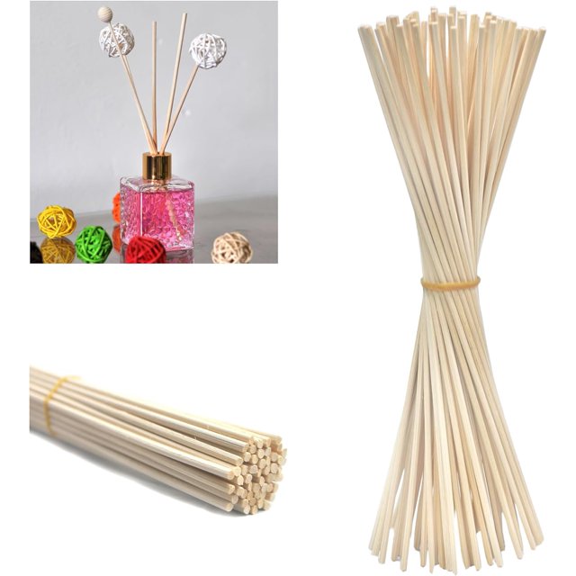 Simoutal Bâtons Diffuseur en Forme de Roseau 50 Pcs, Bois Rotin, 8 Pouces, Naturel