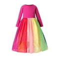 thumbnail image 3 of Kids Girls Rainbow Splice Princess Pageant Gown Birthday Party Dresses, 3 of 9