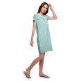 thumbnail image 4 of Moomaya Chemise de Nuit à Manches Courtes Imprimée pour Femmes, Col Rond, en Coton, Vêtement de Nuit, 4 of 5