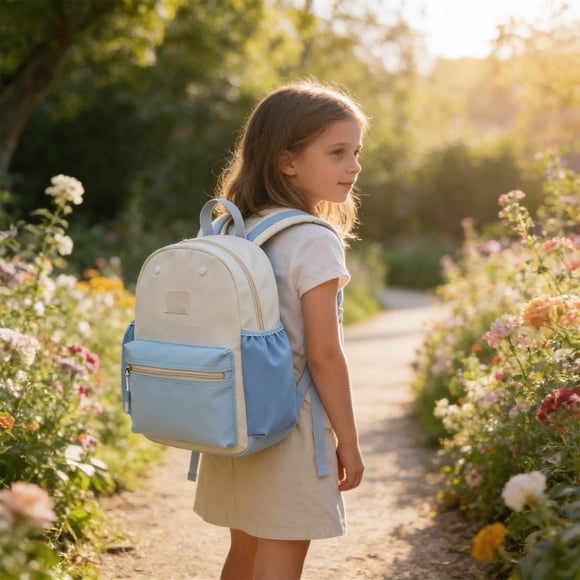 BUTASY Backpack for Women Large Capacity Children's Backpack Flower Bag Elementary School Backpack Contrasting Colors Lightweight Spine Protection and Reduced Load Backpack