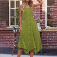 thumbnail image 4 of Ovzne Robes d'Été pour Femmes Robe Femme Imprimé Sans Manches Poche Ourlet Irrégulier Col Rond Robe Robe de Printemps Imprimée Liquidation, 4 of 5