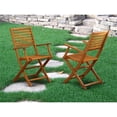 thumbnail image 2 of Pemberly Row Chaises de Salle à Manger de Patio en Bois, Huile Naturelle (Ensemble de 2), 2 of 6