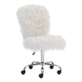 thumbnail image 1 of Riverbay Furniture Transitional Faux Fur Fabric Swivel Office Chair in White, 1 of 15