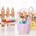 thumbnail image 2 of Lksixu Easter Baskets for Kids, Small Rattan Woven Easter Bunny Basket with Handle, Portable Lightweight Easter Eggs Hunting Basket Rustic Farmhouse Decorative Flower Basket Spring Decor for Home, 2 of 9