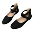 thumbnail image 1 of Ladys Single Shoes Suede Surface Elastic Ankle Strap Soft Sole Pointy Toe Flats Bottom Ballet Rear Ankle Zipper Shoes New Large Size Shallow Mouth Elastic Flat Shoes Black, 1 of 7