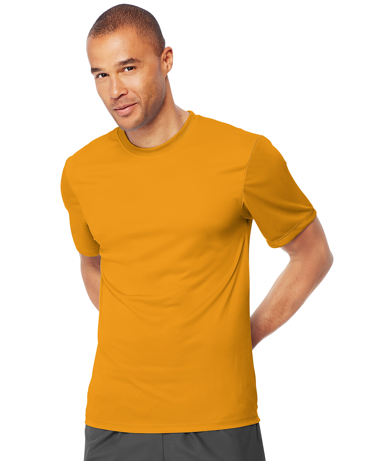 Hanes T-Shirt pour Homme Cool DRI Sans Étiquette, TG, Or