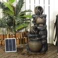 thumbnail image 2 of Outsunny 4-Tier 28.3" Resin Solar Water Fountain with LED Lights and Pump, 2 of 10