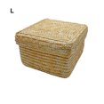 thumbnail image 3 of facefd Storage Basket Lid Straw Woven Pastoral Handmade Storaging Box Space Saving Rattan Baskets Kitchen Decor Snack Round Large Square Large, 3 of 6