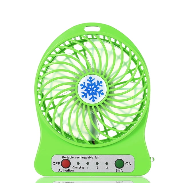 Portable USB LED Fan with 3-Speed Adjustment, 4.5W Brushless Motor for Office, Desktop, Outdoor Use – Lightweight 106g, Energy Efficient, Multiple Color Options (Green Available) – Includes USB Cable