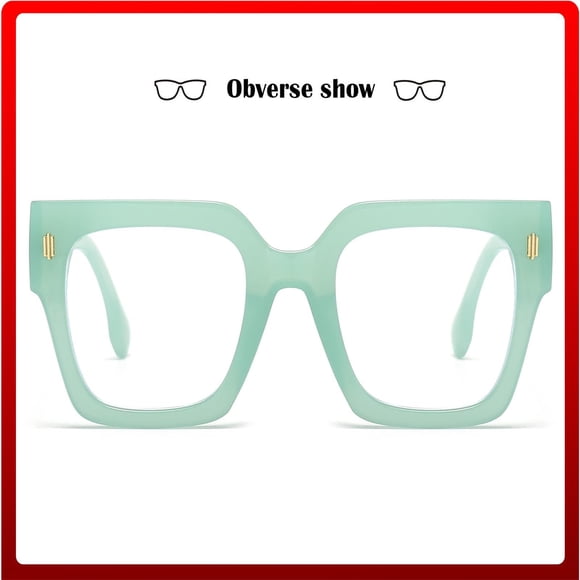 Lunettes – Lunettes Mode Surdimensionnées Anti-Lumière Bleue pour Ordinateur avec Grande Monture Carrée pour Hommes et Femmes