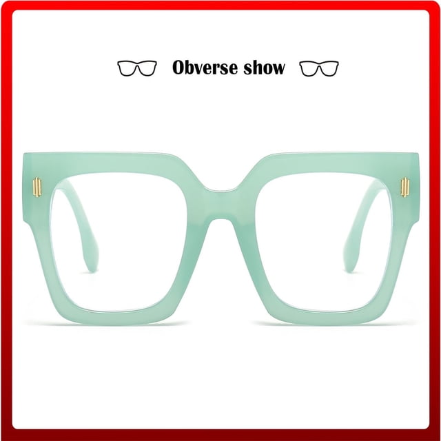 Glasses Fashion Oversized Blue Light Blocking Eyewear for Computer Screens with Big Square Frames for Work and Everyday Use