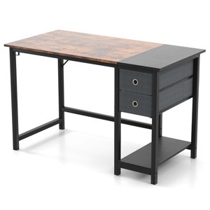 Patiojoy 48-Inch Home Bureau Bureau de travail informatique moderne avec 2 Tiroirs Crochet suspendu & Plateau de stockage