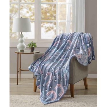 Mainstays Kids Glow Throw Blanket Rainbow