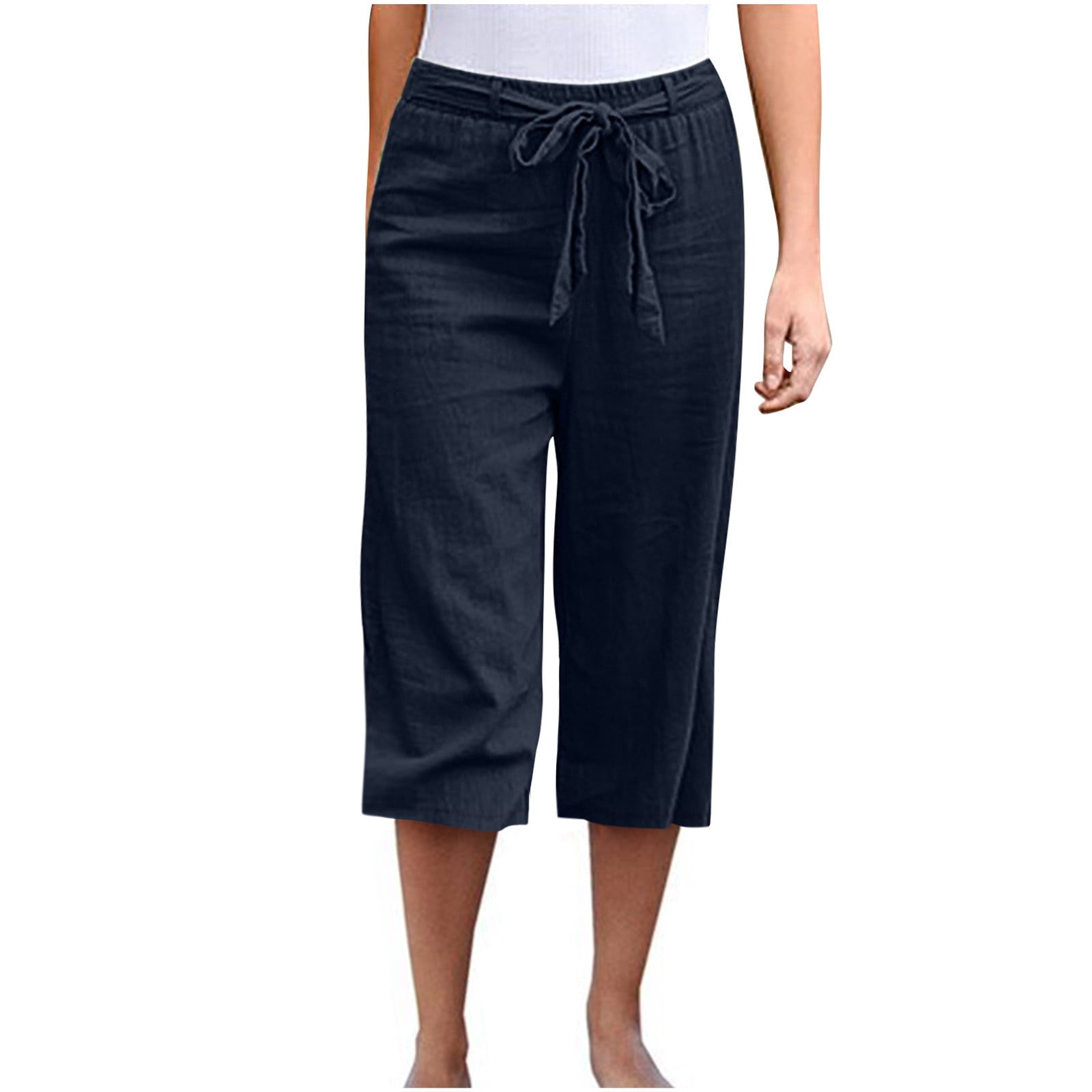 zanvin Lightweight Summer Pants Women Casual Cotton Linen Cropped