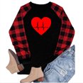 thumbnail image 4 of Pisexur Chandail en Molleton de la Saint-Valentin pour Femmes Mode Ample Imprimé Cœur Blouse à Manches Longues Col Rond Pull Décontracté, 4 of 5